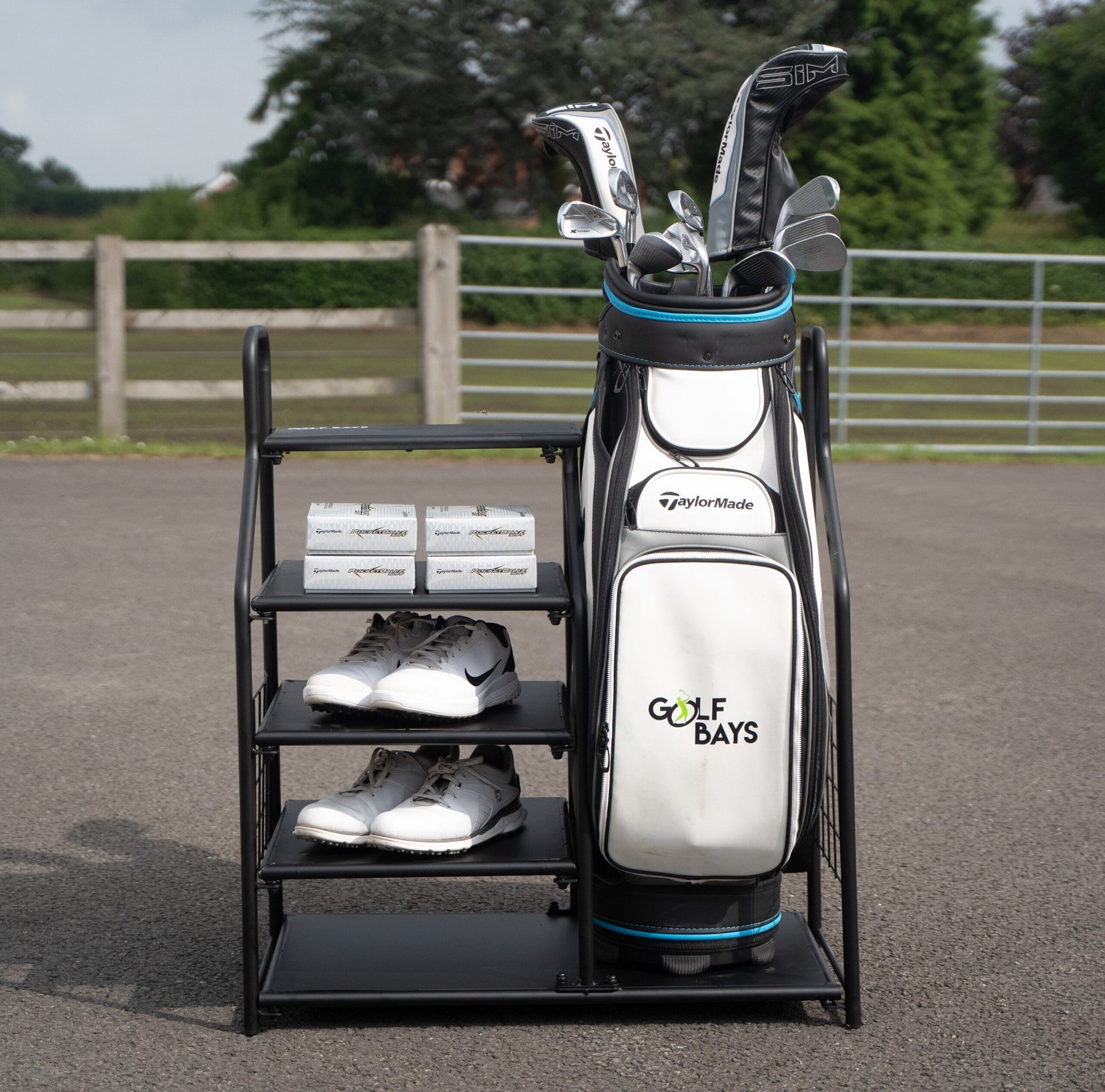 GolfBays Single Golf Bag Storage Organizer - garage golf storage