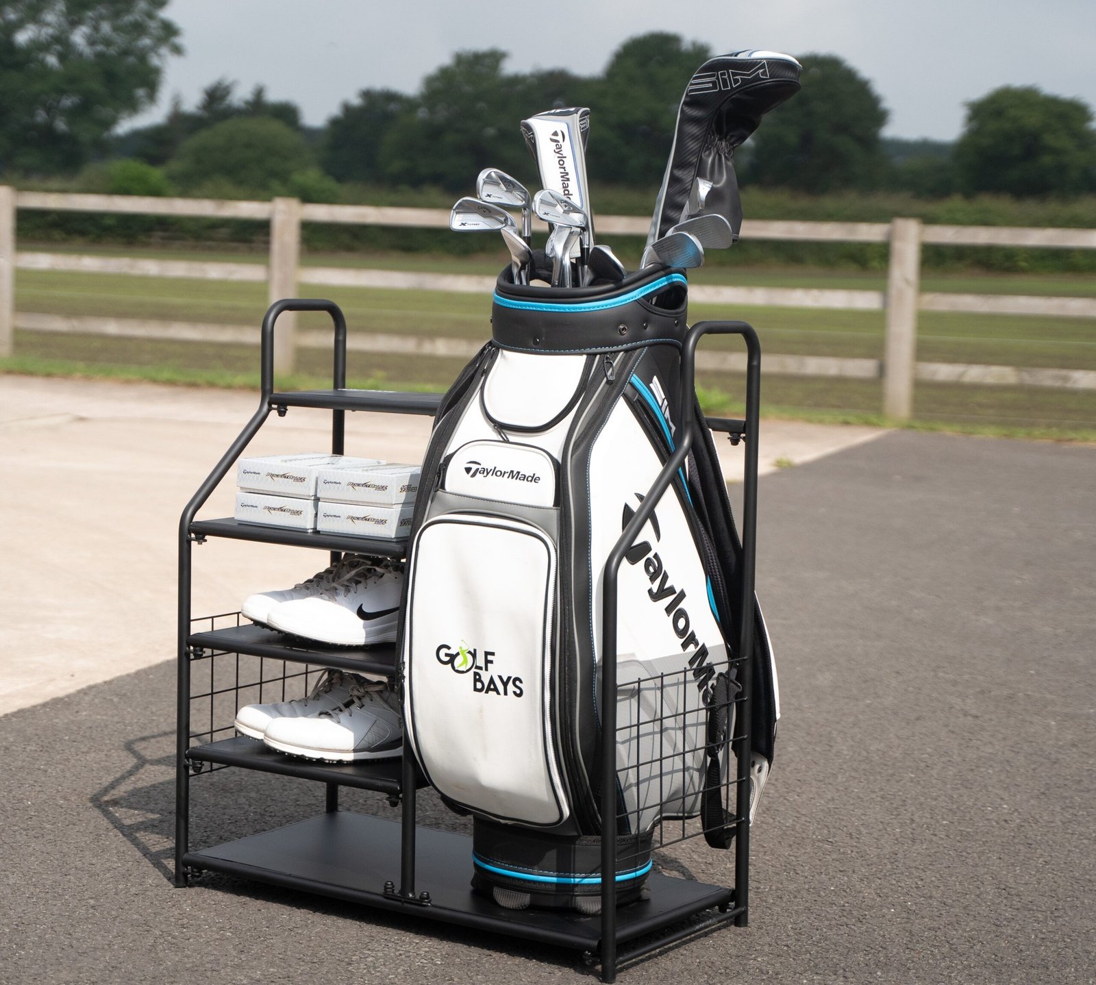 GolfBays Single Golf Bag Storage Organizer - golfbays storage